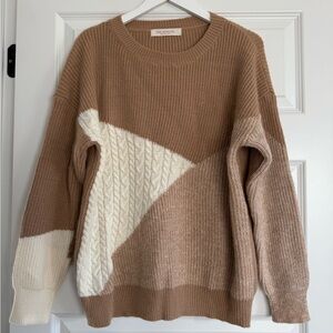 NWOT Lizard Thicket Les Soeurs Colorblock Neutral Cozy Sweater